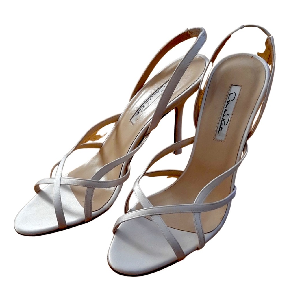 Oscar de la Renta Leather/ Satin Sandals